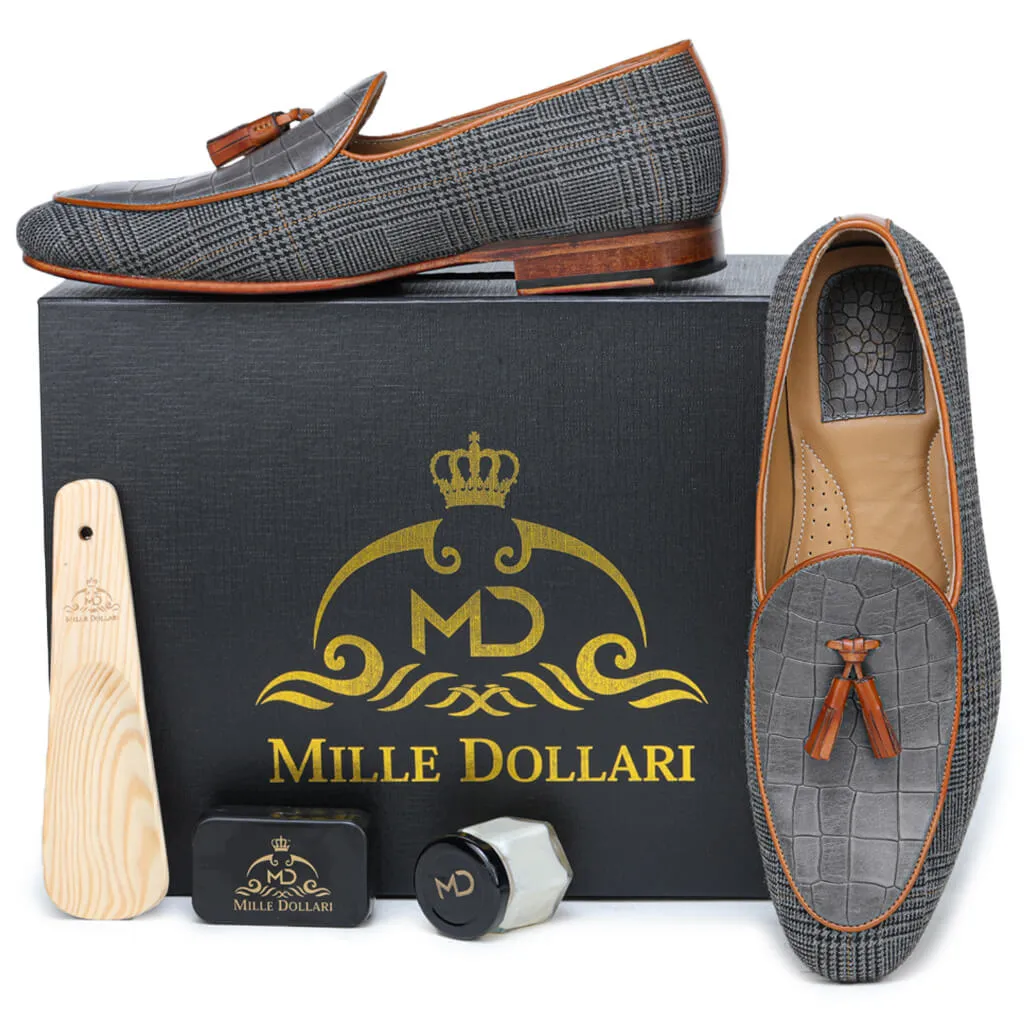 Wedlock Grey Designer Loafers