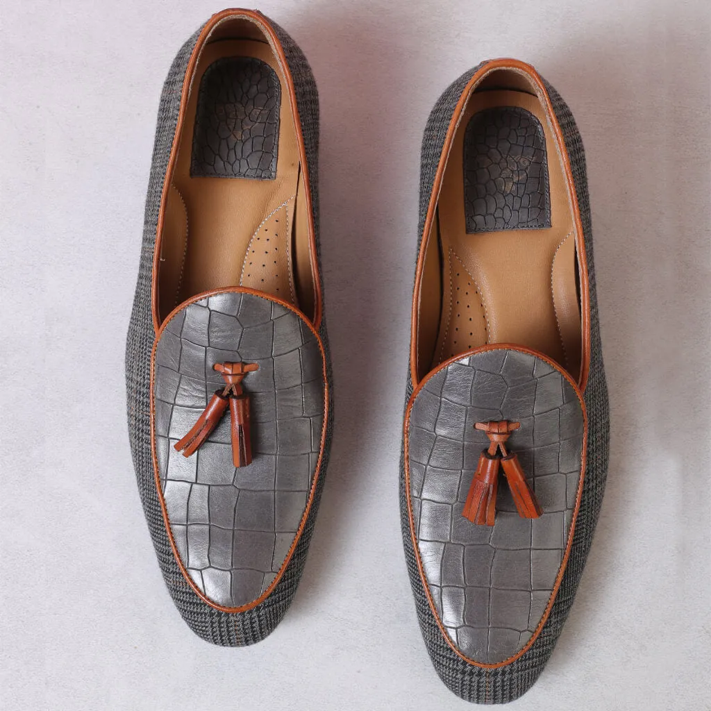 Wedlock Grey Designer Loafers