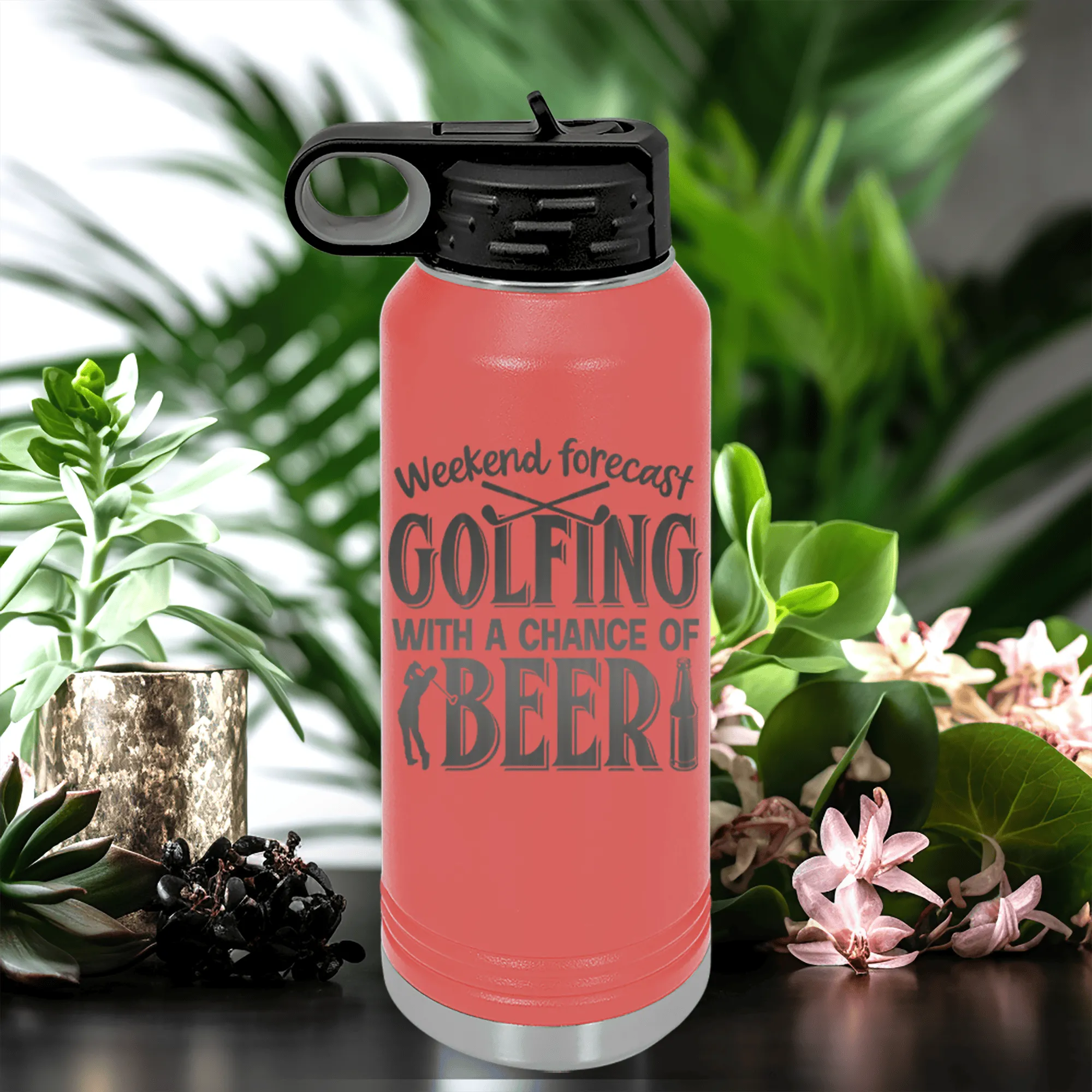 Weekend Forecast Golfing Water Bottle