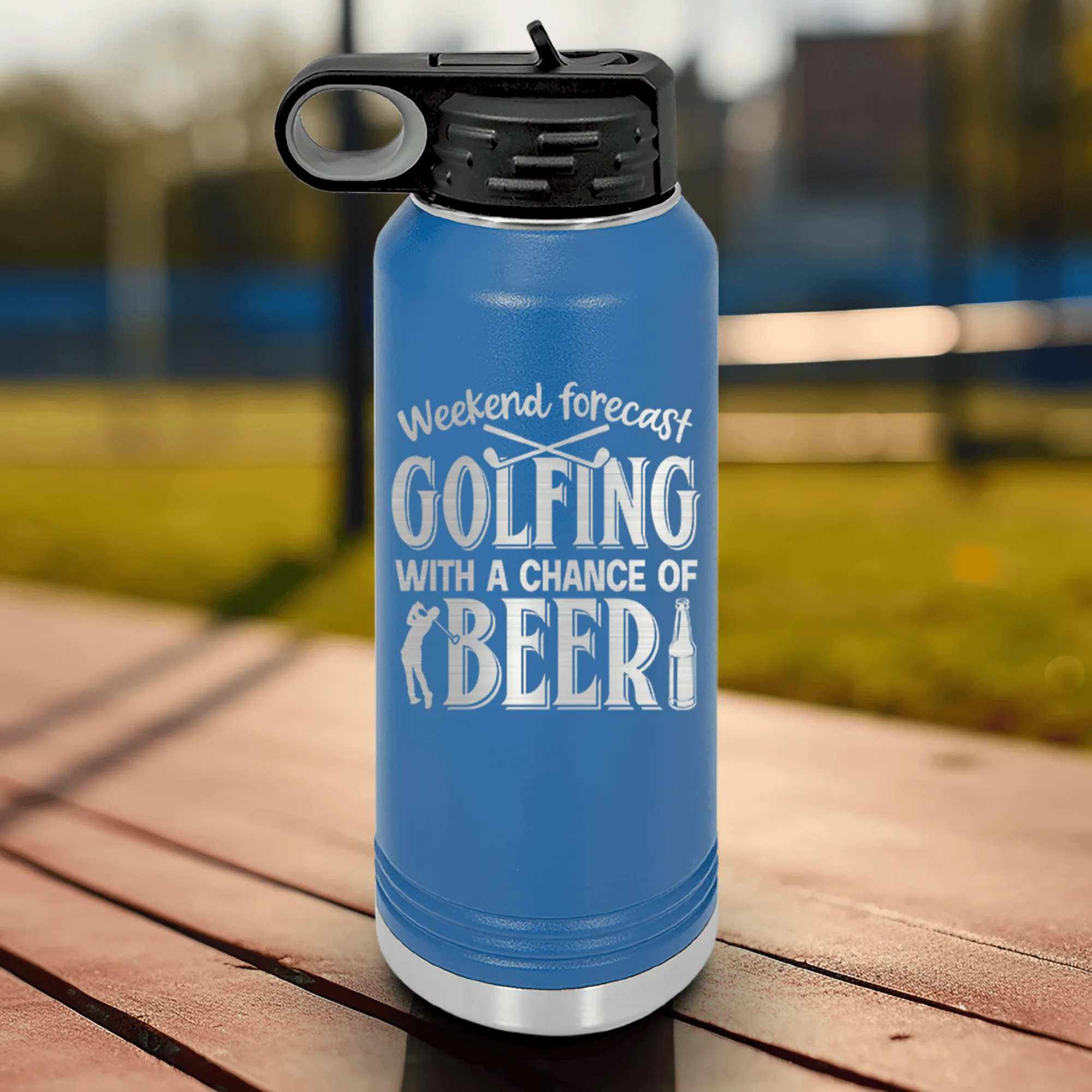 Weekend Forecast Golfing Water Bottle