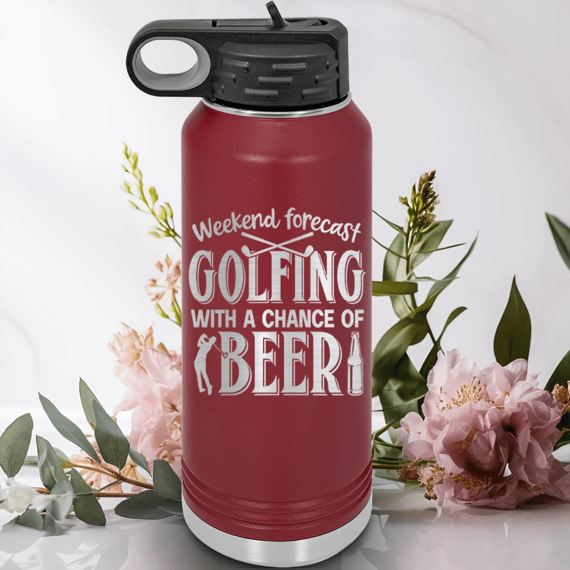 Weekend Forecast Golfing Water Bottle