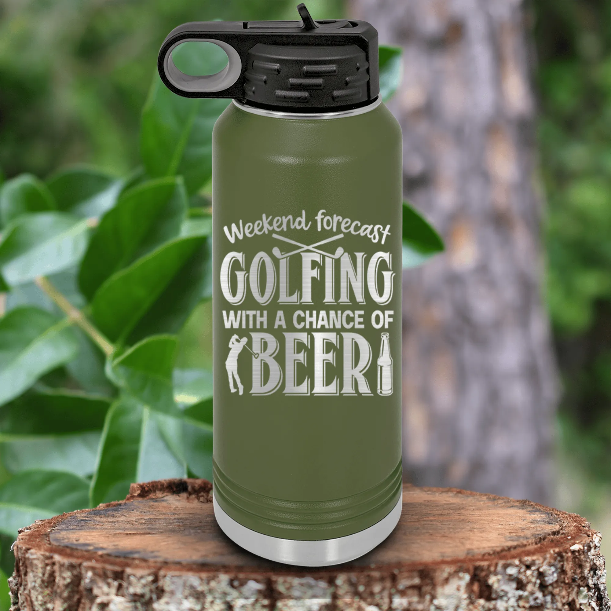 Weekend Forecast Golfing Water Bottle