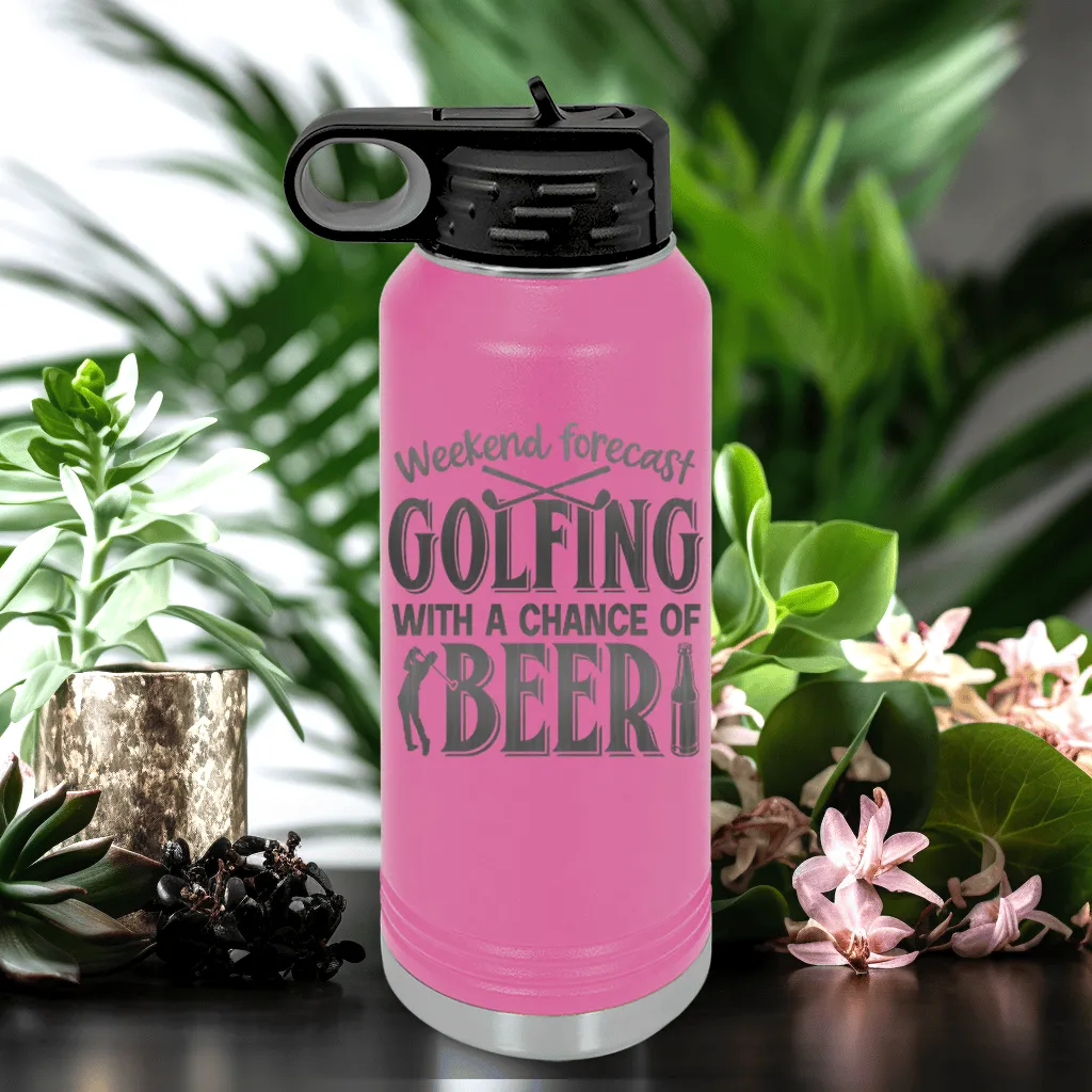 Weekend Forecast Golfing Water Bottle