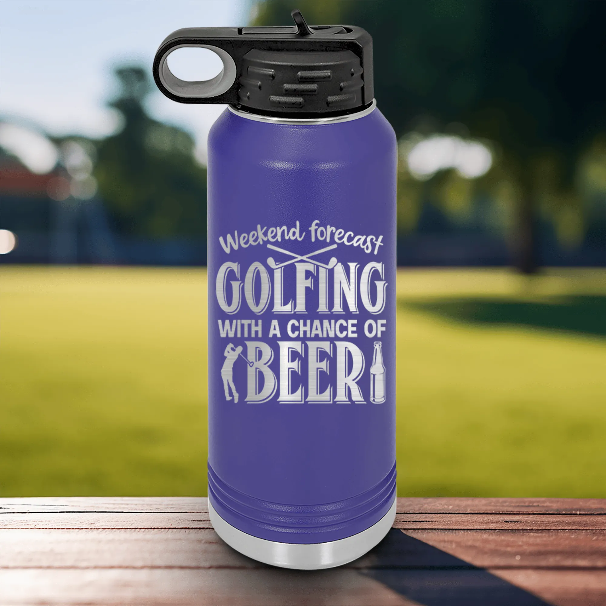 Weekend Forecast Golfing Water Bottle