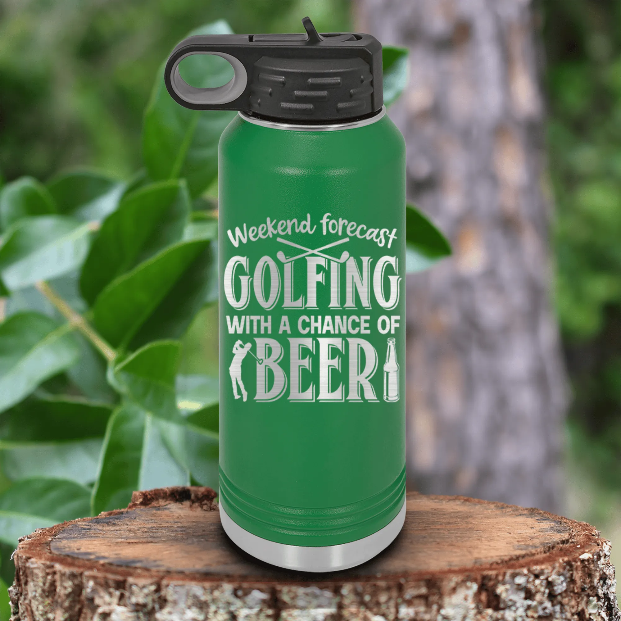 Weekend Forecast Golfing Water Bottle