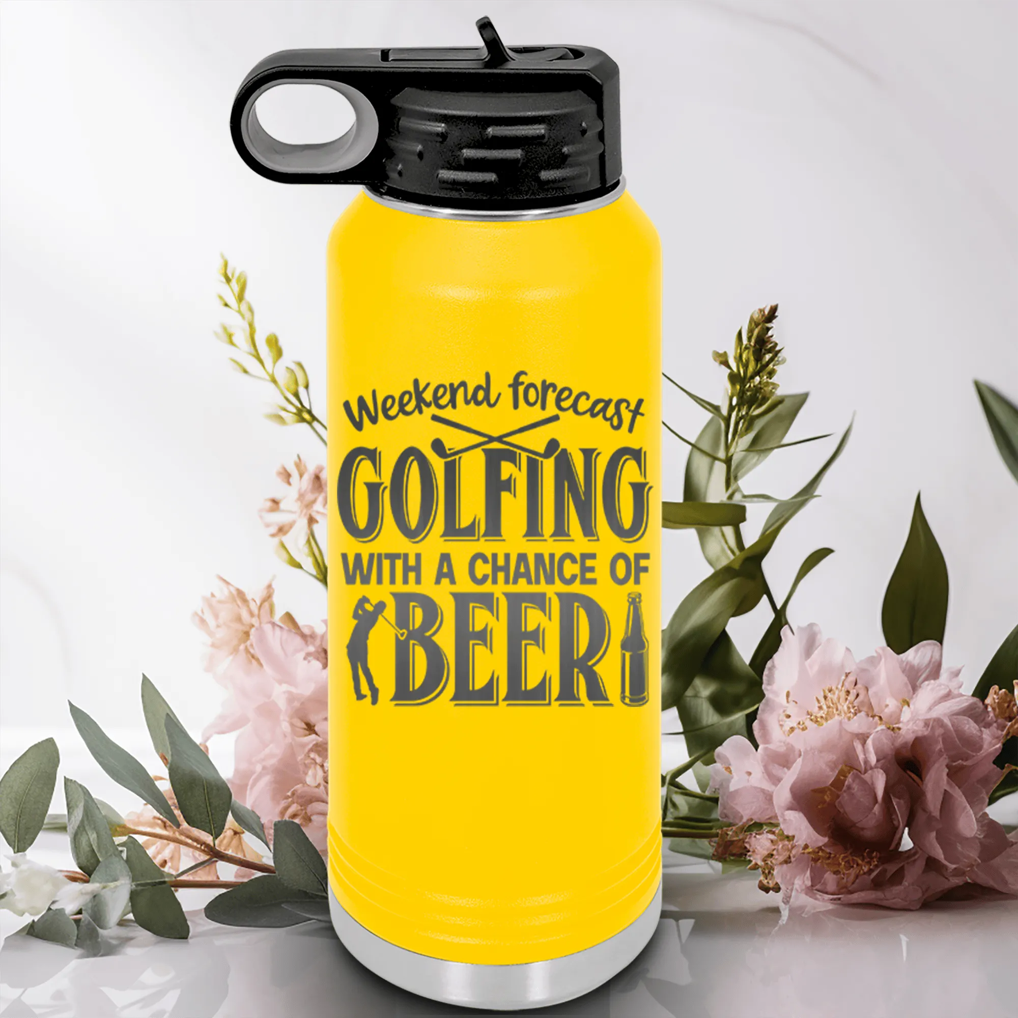 Weekend Forecast Golfing Water Bottle