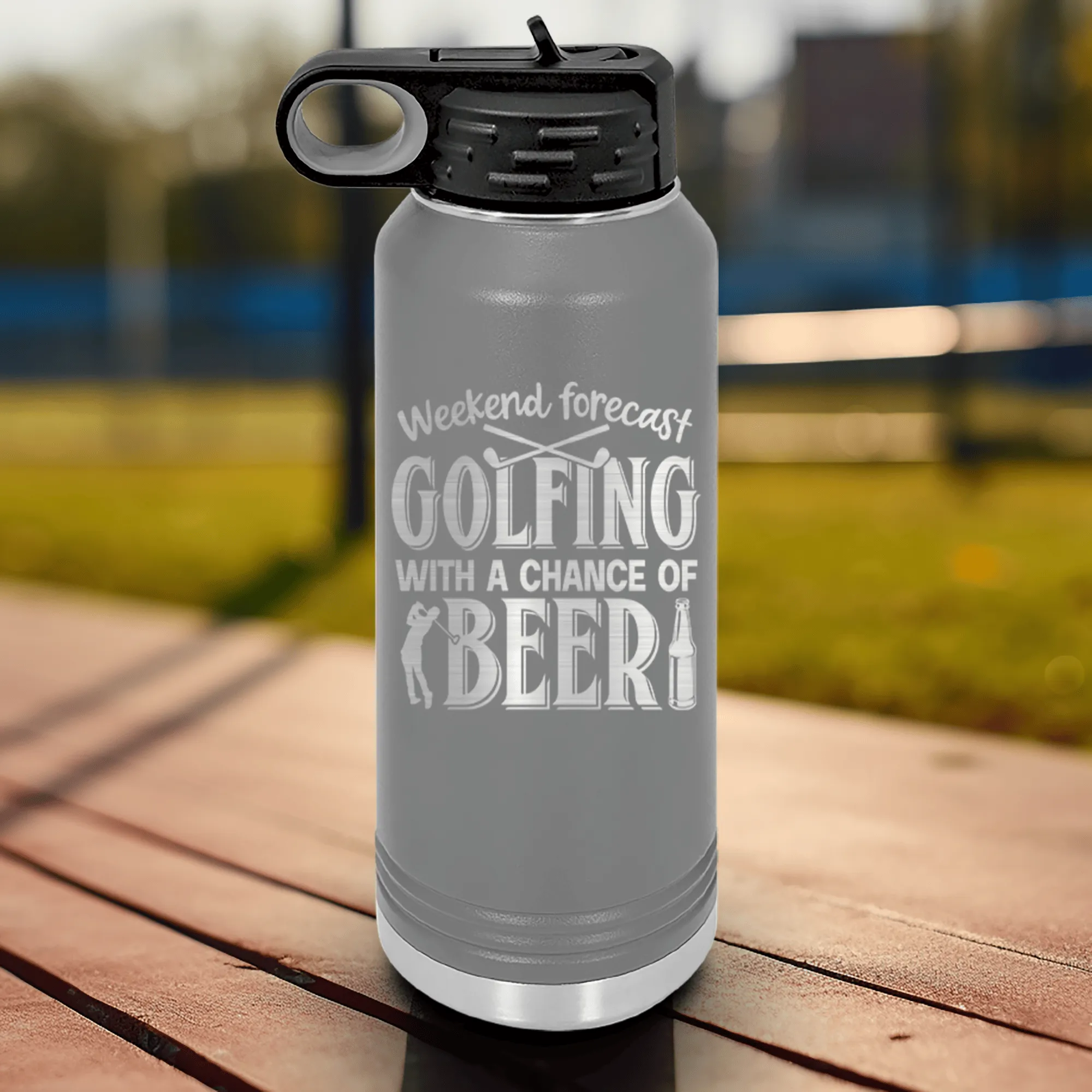 Weekend Forecast Golfing Water Bottle