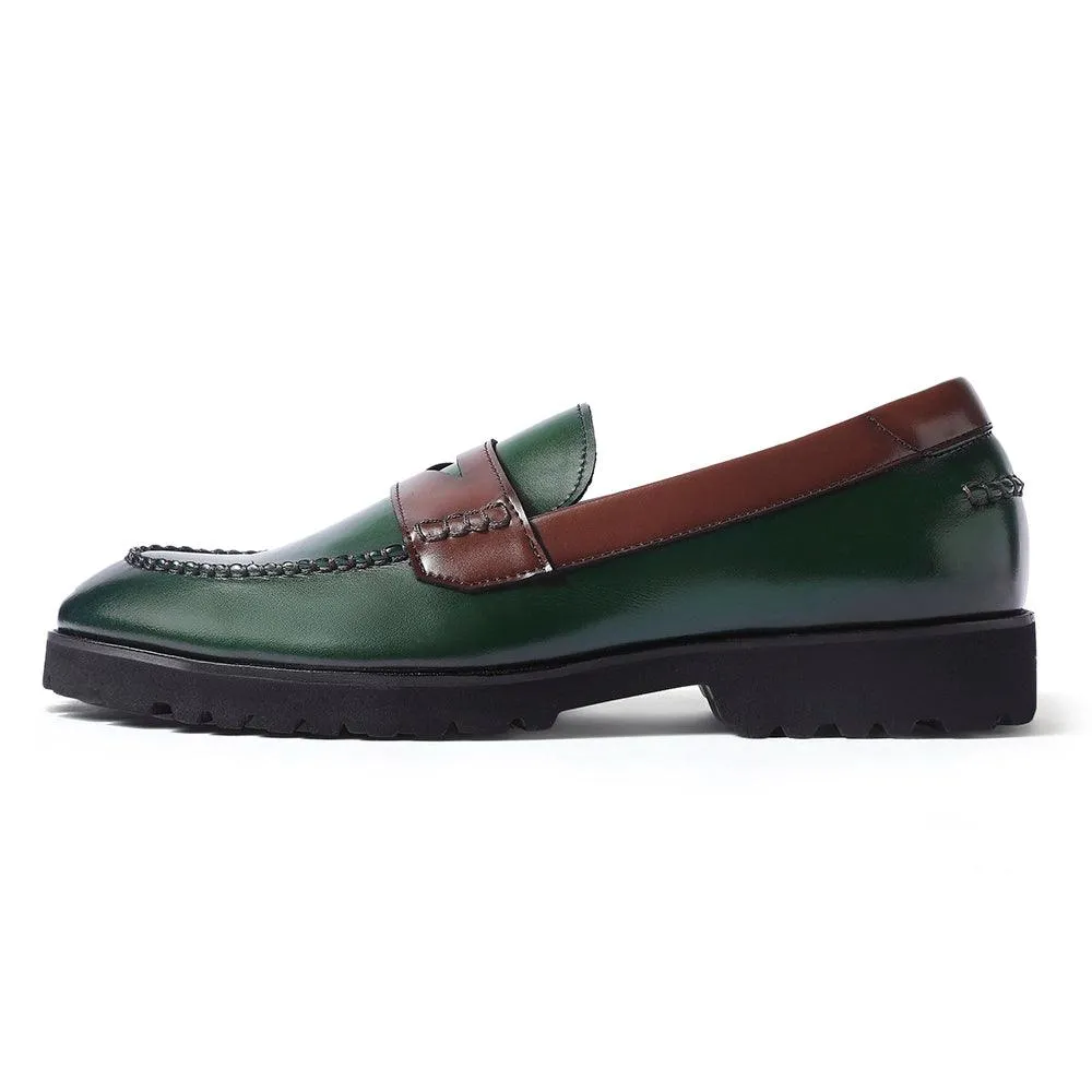 Windon Featherlite - Green Penny Chunky Loafers