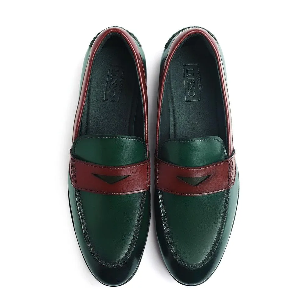 Windon Featherlite - Green Penny Chunky Loafers