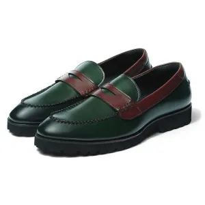 Windon Featherlite - Green Penny Chunky Loafers