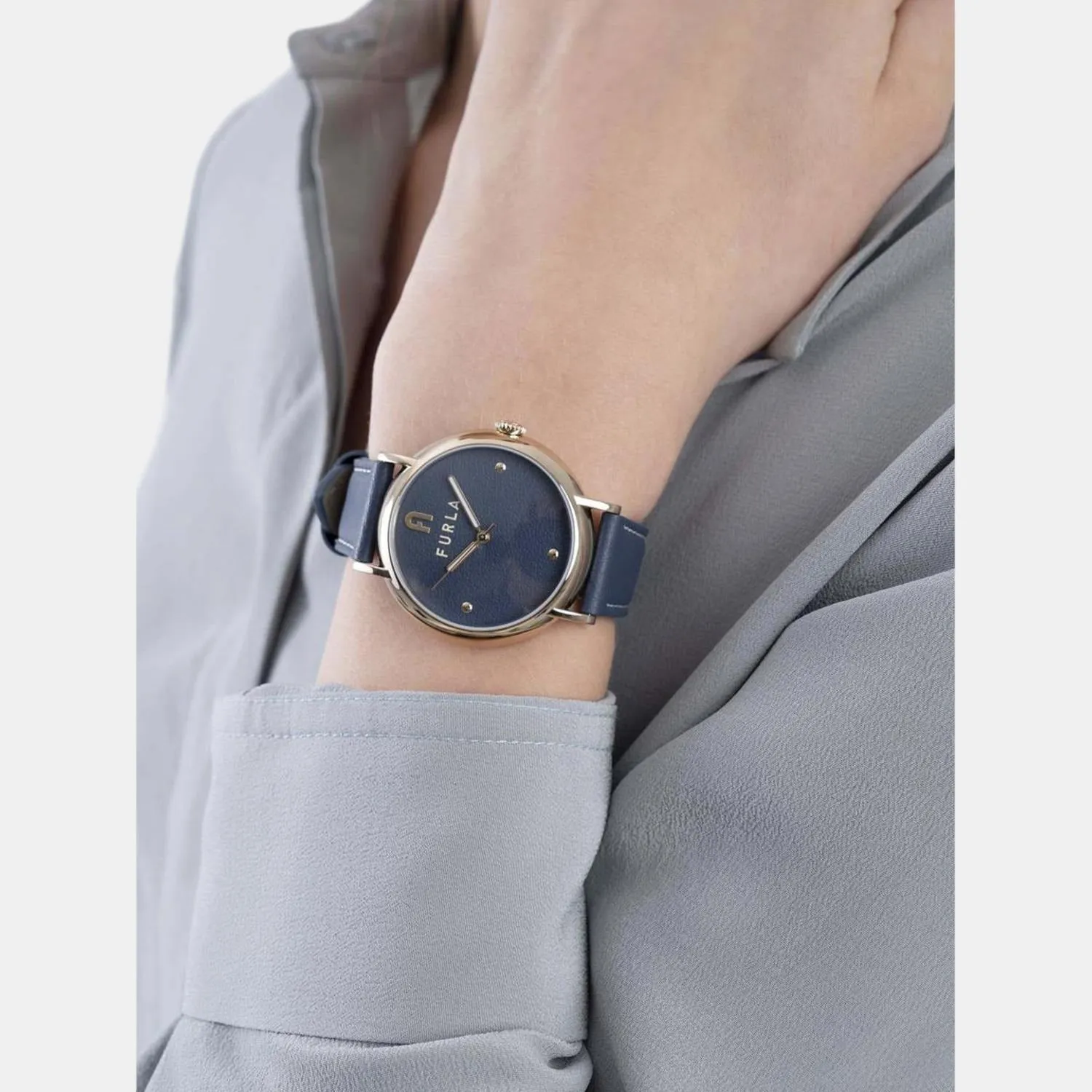 Women Blue Analog Leather Watch WW00023012L2