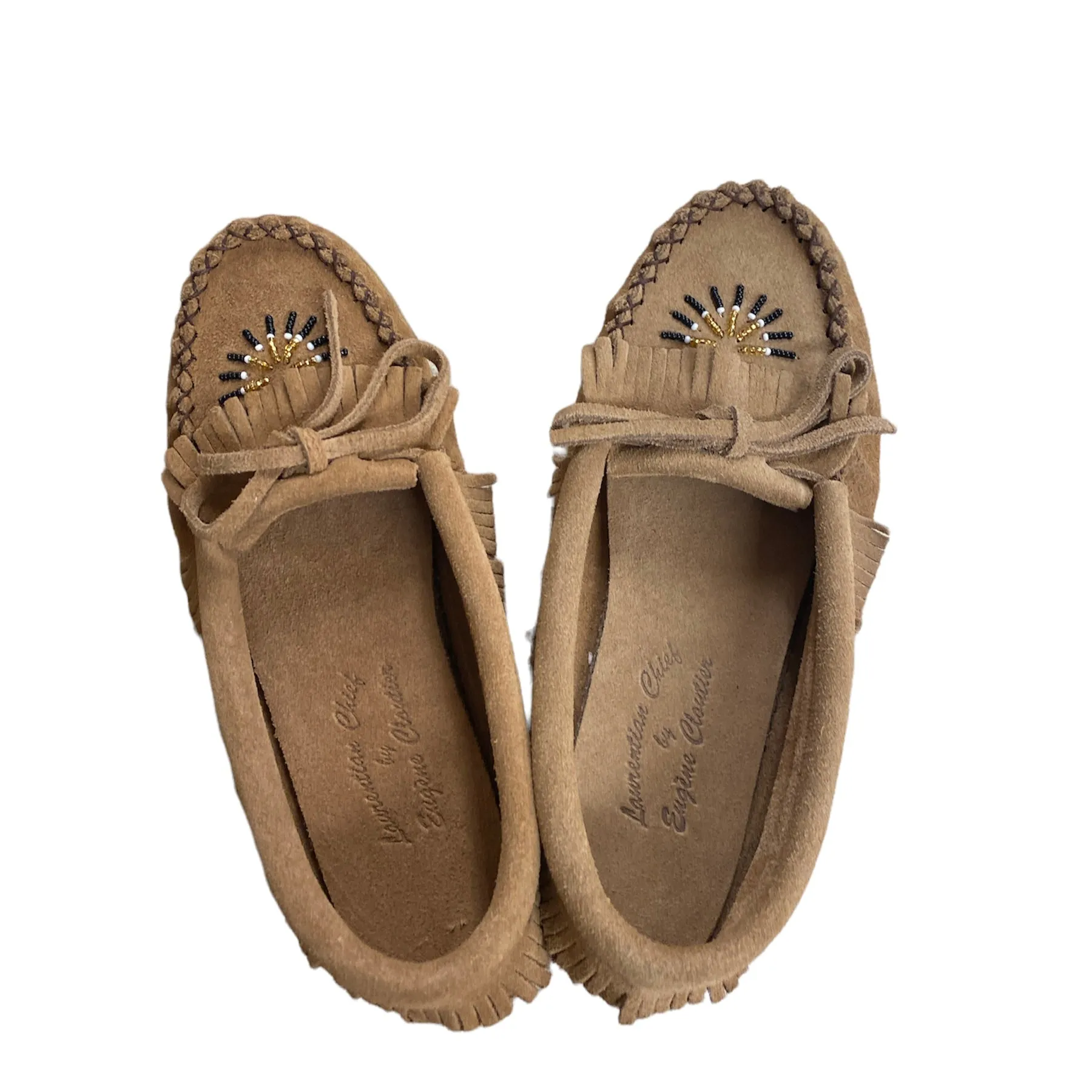 Women's Leather Fringed Moccasins Mocha Suede