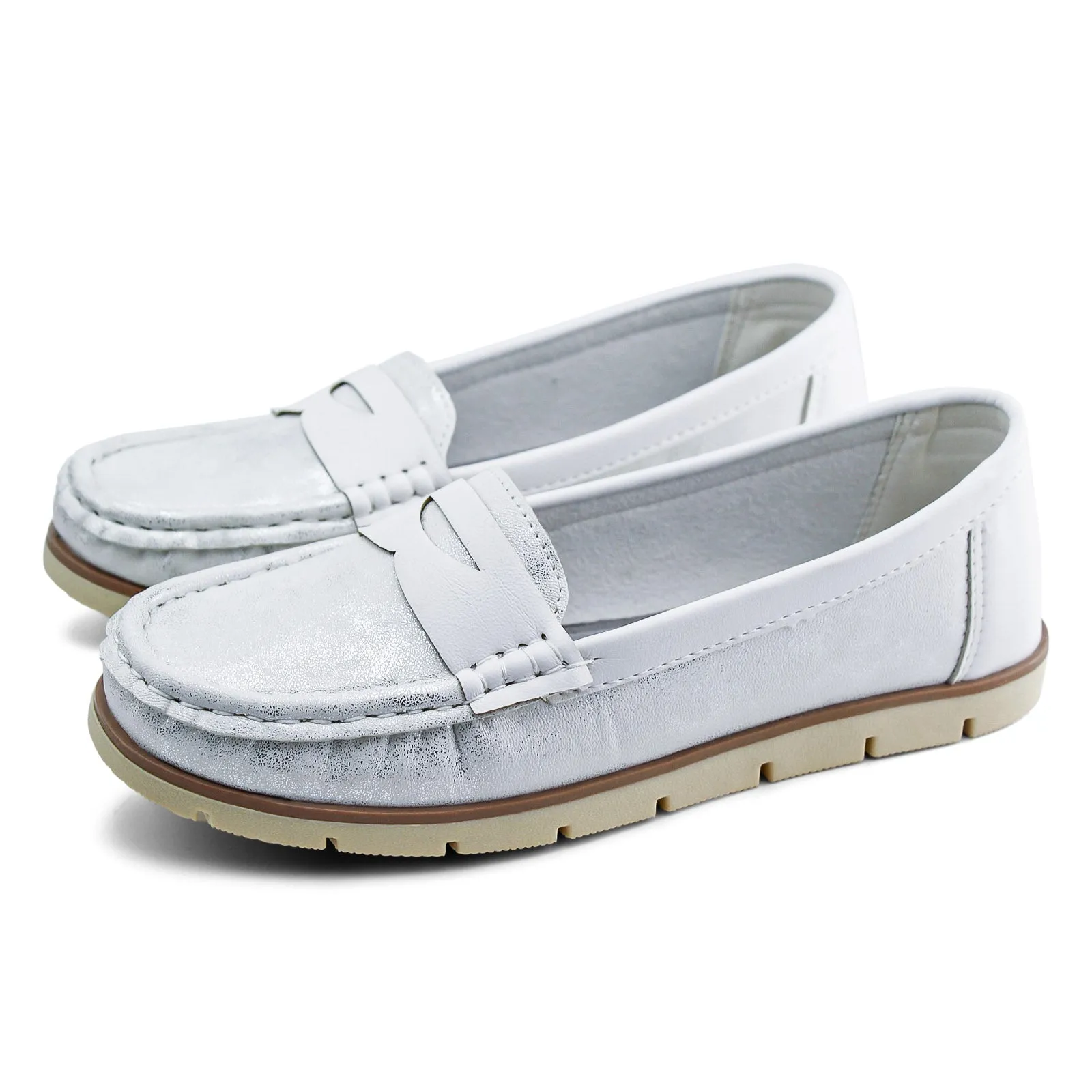 Womens Penny Loafers Slip on Flat