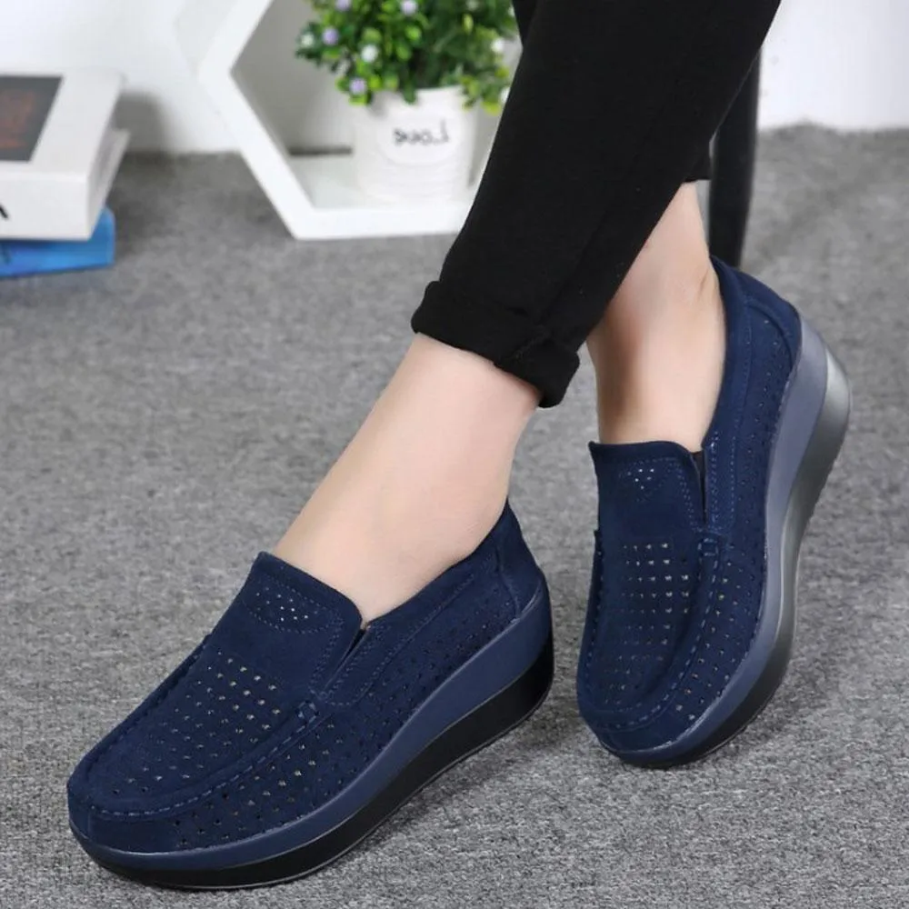 Womens Slip On Hollow Out Loafers