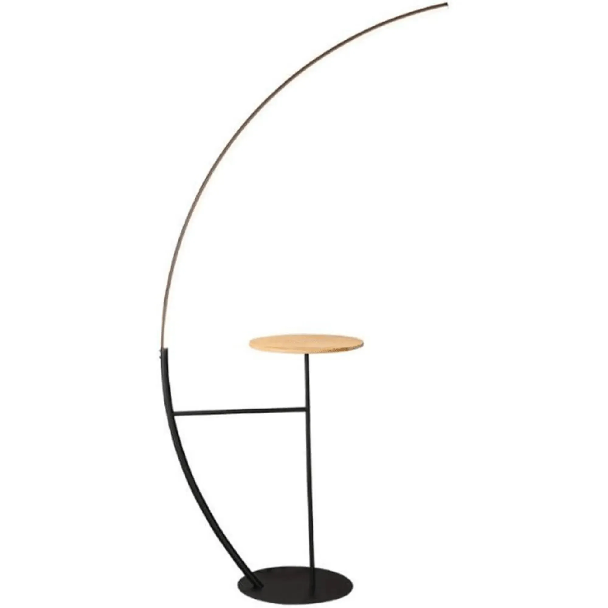 Wooden Twist Modish Decorative Mope-Shape LED Floor Lamp Attached Round Table with Marble Top Energy Efficient