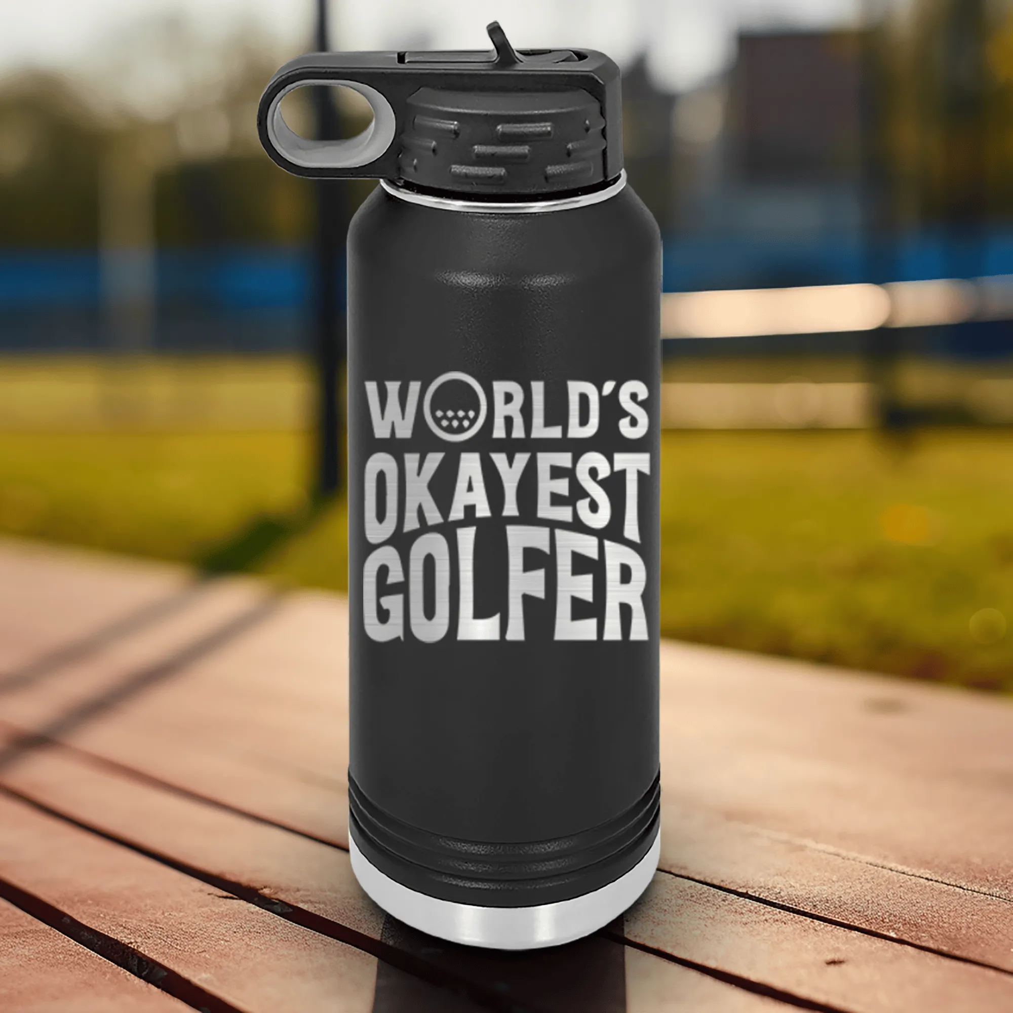 Worlds Okayest Golfer Water Bottle