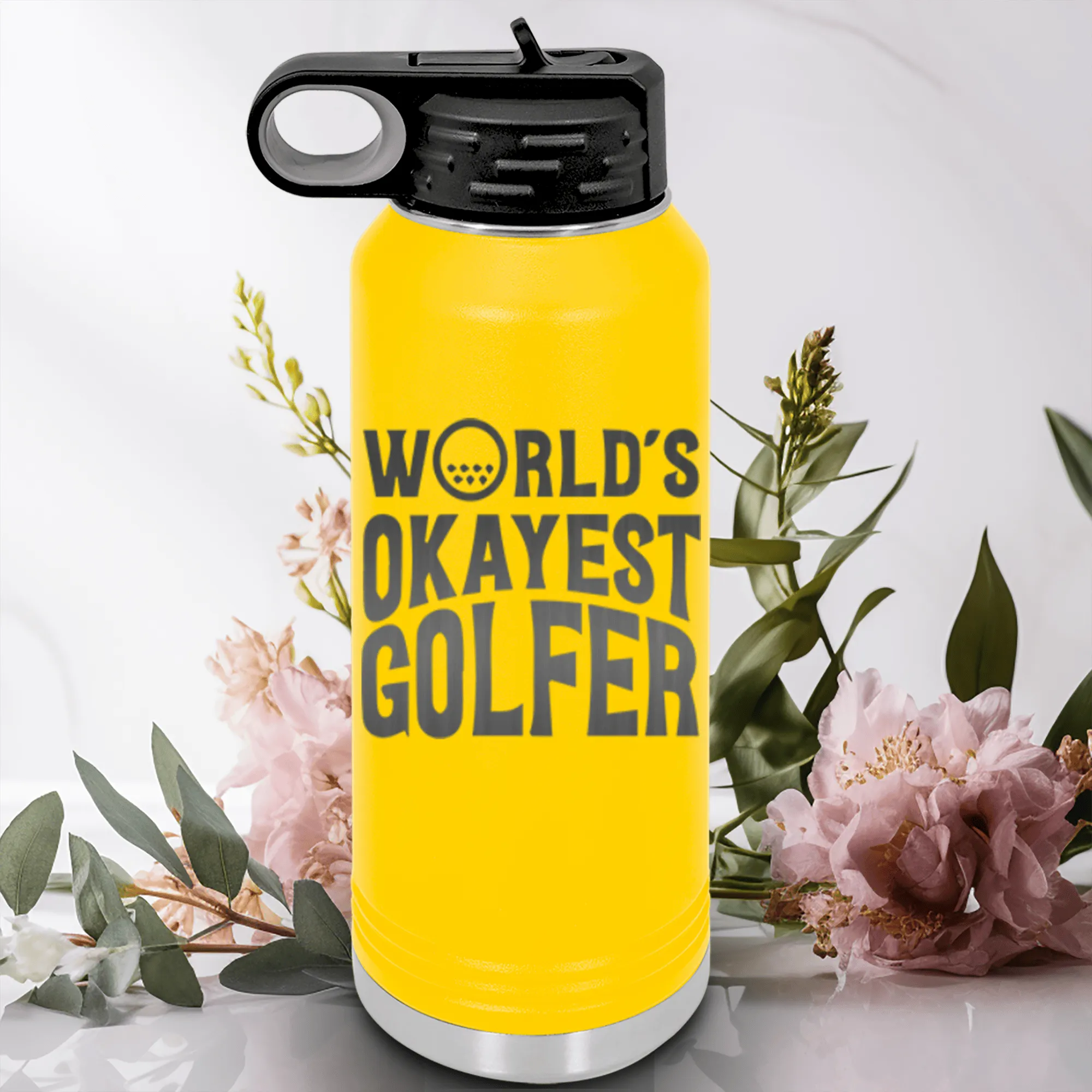 Worlds Okayest Golfer Water Bottle