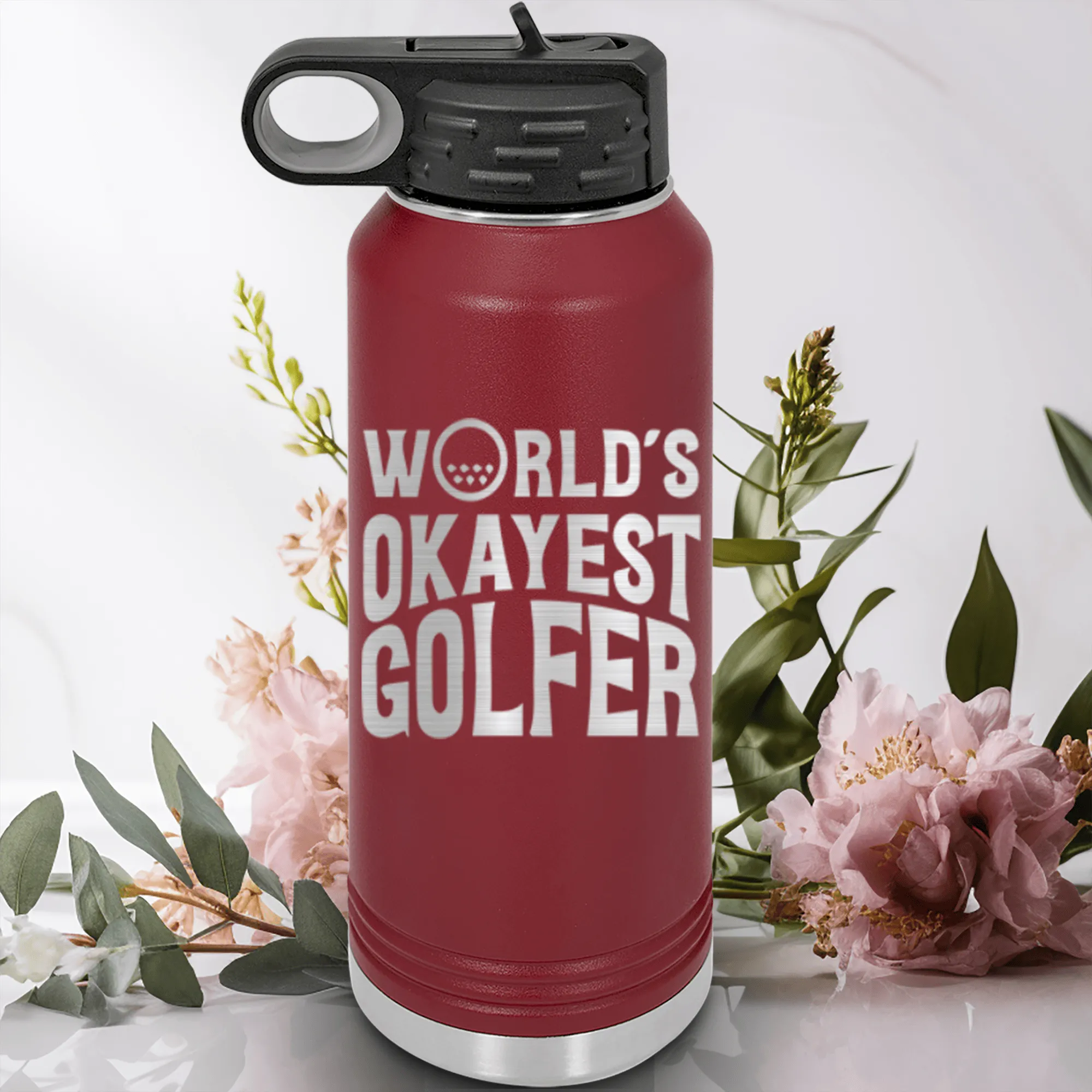 Worlds Okayest Golfer Water Bottle