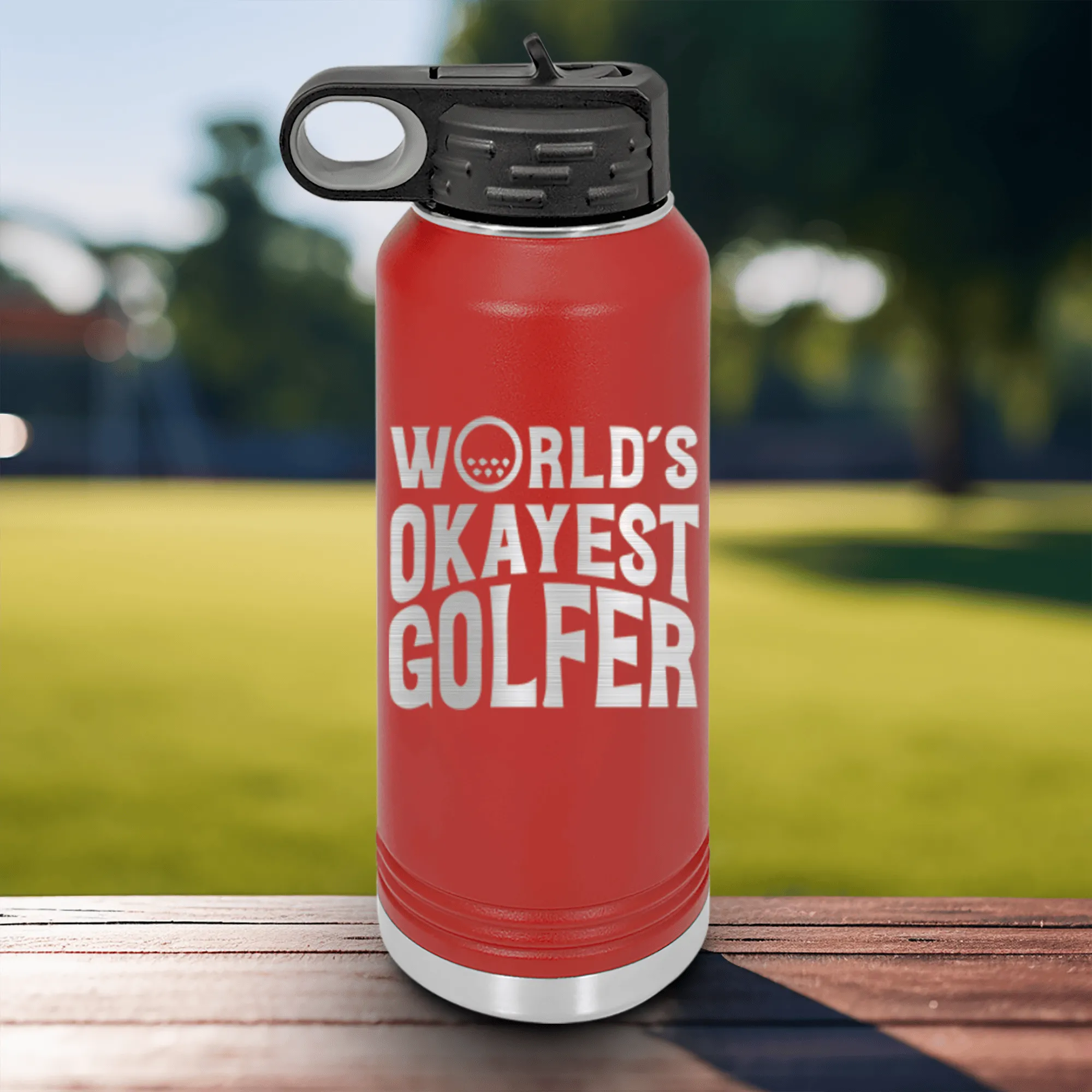 Worlds Okayest Golfer Water Bottle