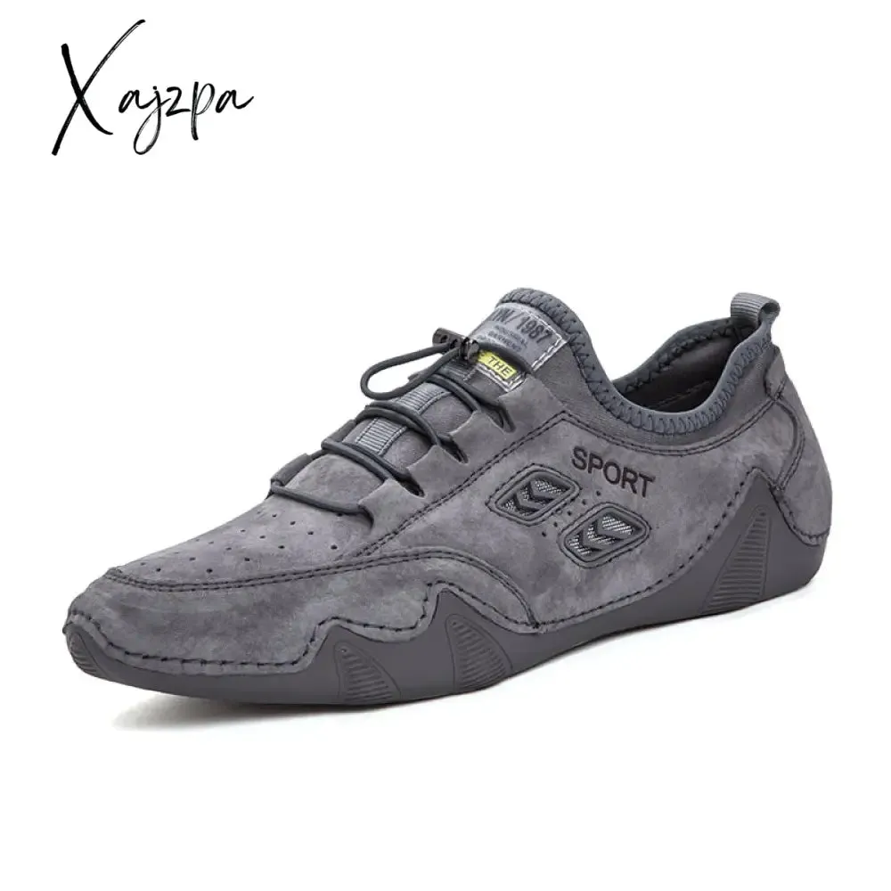 Xajzpa - Handmade Leather Shoes Men Casual Sneakers Driving Shoe Leather Loafers Men Shoes Hot Sale Moccasins Tooling Shoe Footwear