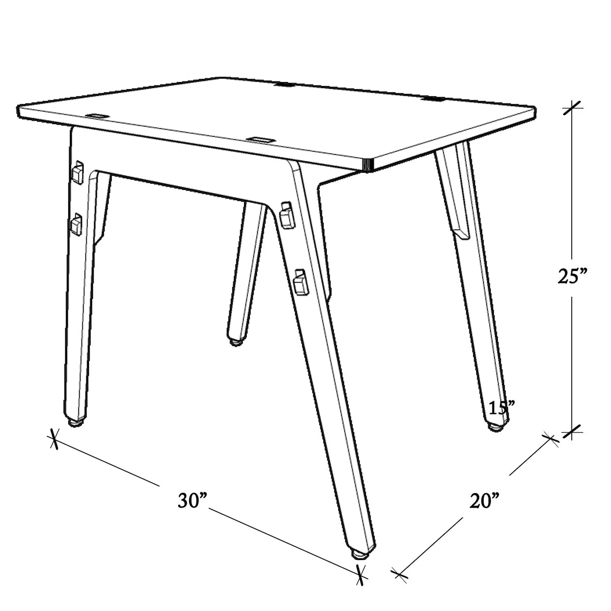 X&Y Black Kiwi Table - Natural