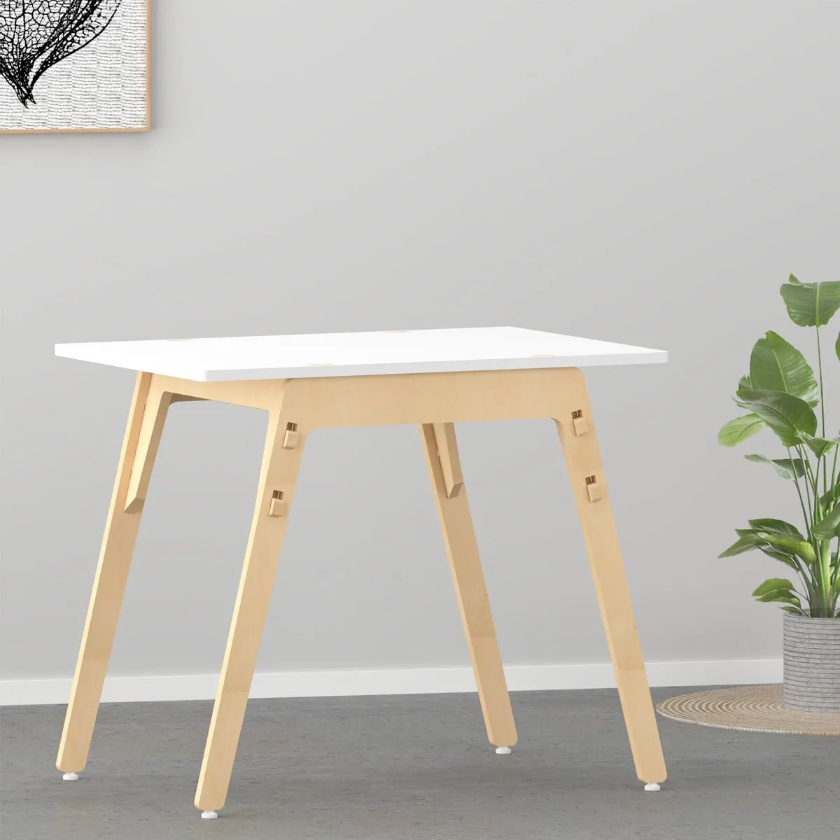 X&Y Black Kiwi Table - White