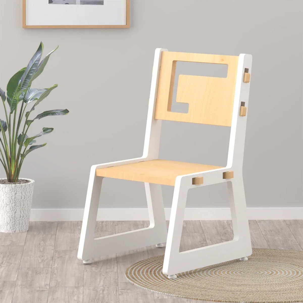 X&Y Blue Apple Chair - White