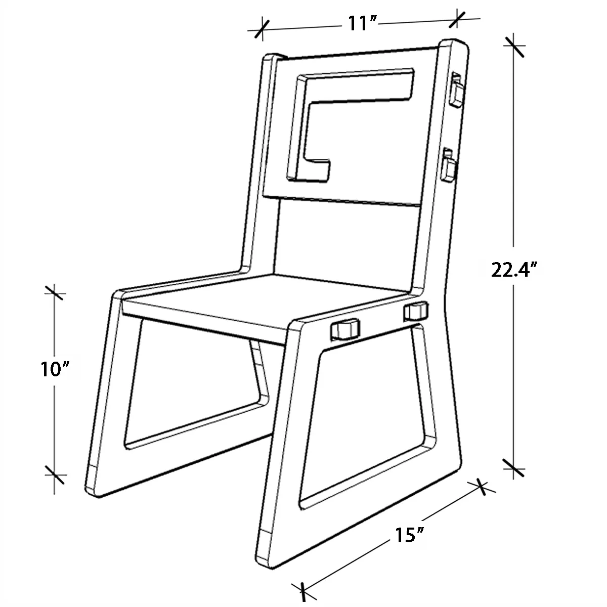 X&Y Blue Apple Chair - White